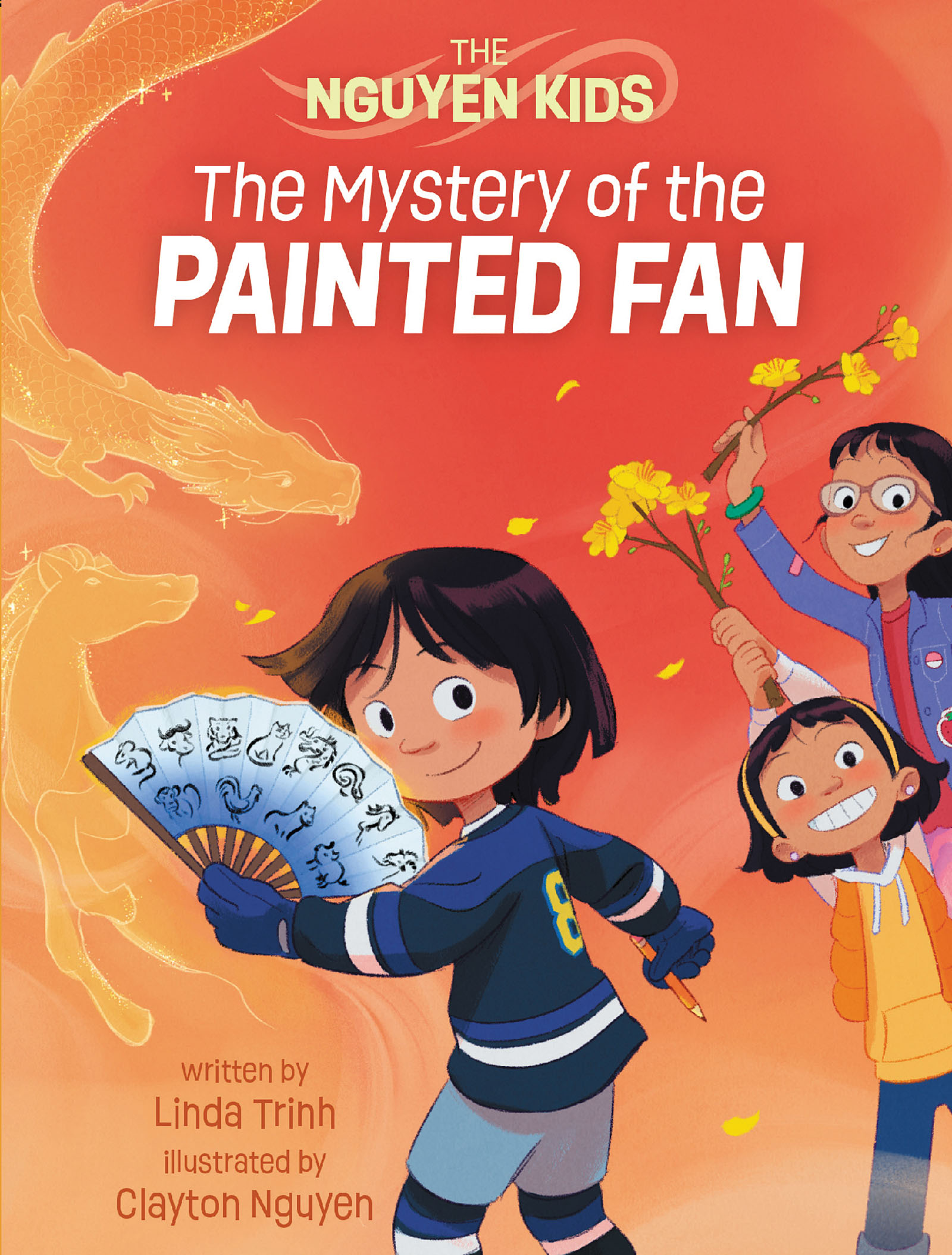 Book cover of The Mystery of the Painted Fan (The Nguyen Kids 3)